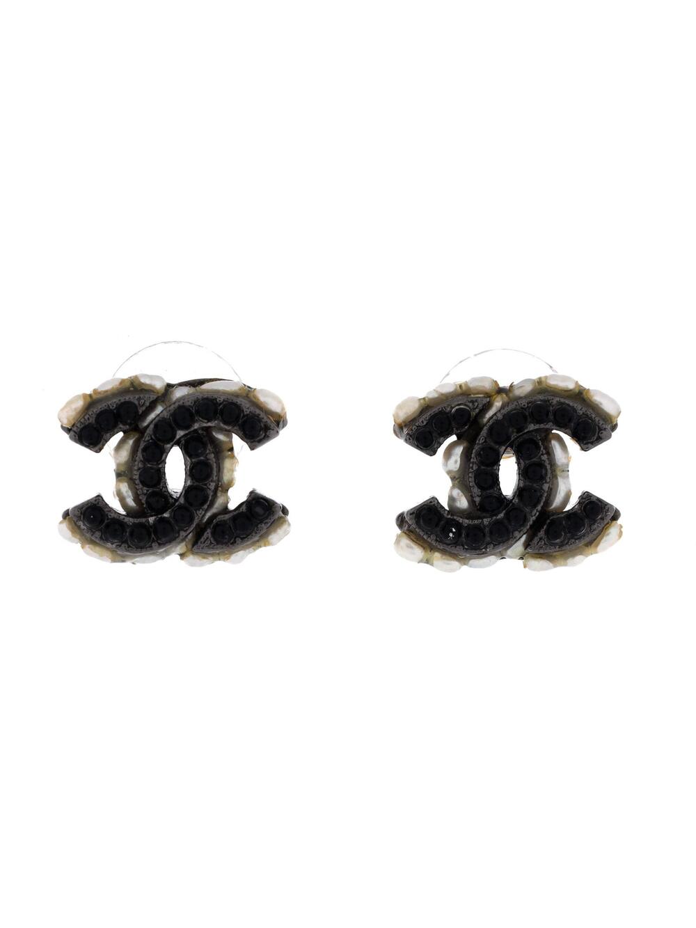 Chanel Cc Stud Earrings Metal With Faux #303961C89B